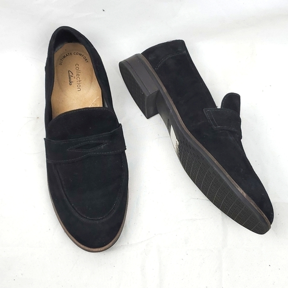 Clarks Collection Black Suede Loafer